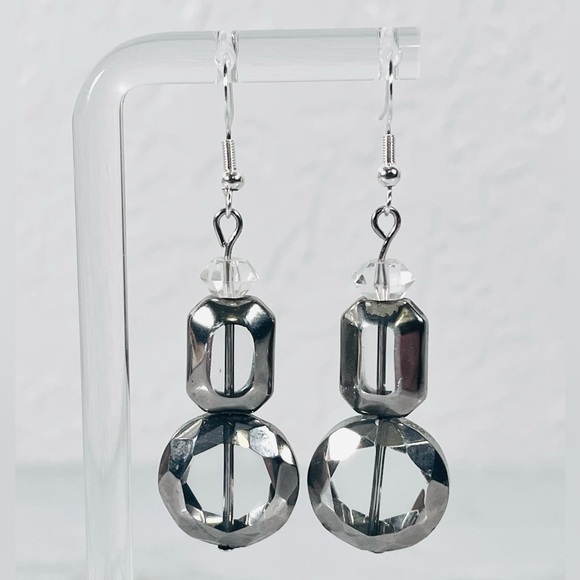 Hand Crafted Jewelry - Clear Bead Earrings